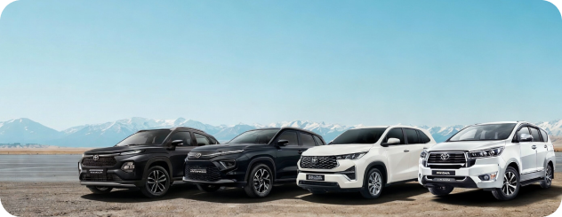 A fleet of KINTO vehicles on the road